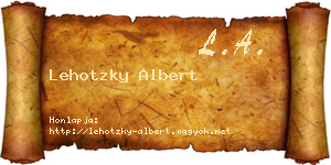 Lehotzky Albert névjegykártya